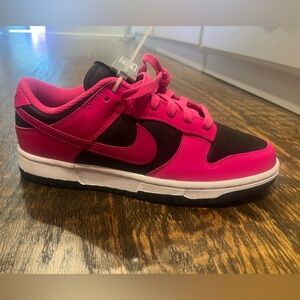 Nike Low Dunk Fierce Pink and Black - Size 8.5 Womens